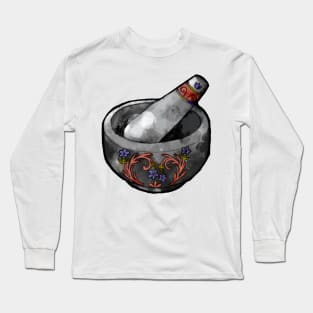 Kitchen Witch mortar and pestle sticker Long Sleeve T-Shirt